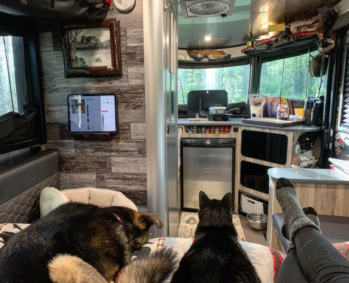 Airstream Basecamp Distressed Wood Wall